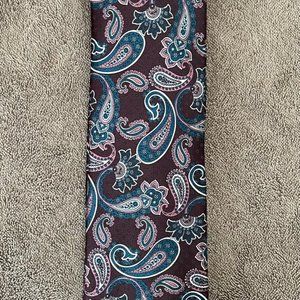 Brioni Men's Silk Paisley Plum Tie